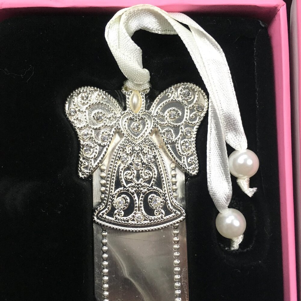 Things Remembered Silver Metal Bookmark Angel Blank Rhinestones Gifts Presents